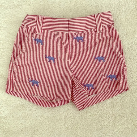 J. Crew Other - J.Crew Girls Red and White Shorts w/Blue Elephants